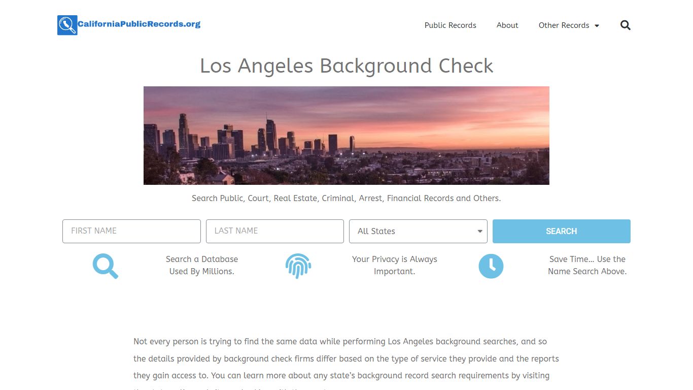 Los Angeles Background Check | CaliforniaPublicRecords.org